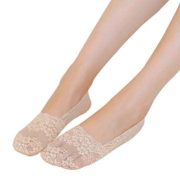 Lace Women Invisible Boat Socken Baumwolle atmungsaktive Anti-Rutsch-Socken Mädchen Sommer schnell trockener Socken Großhandel Fabrik